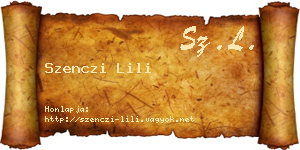 Szenczi Lili névjegykártya