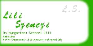 lili szenczi business card